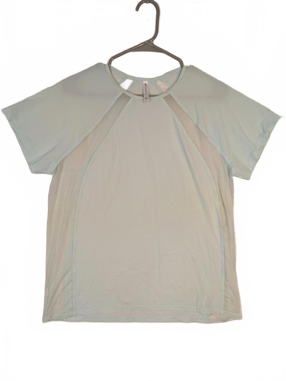 Athleta Short Sleeve Mesh Panel Performance Top Womens Medium Activewear